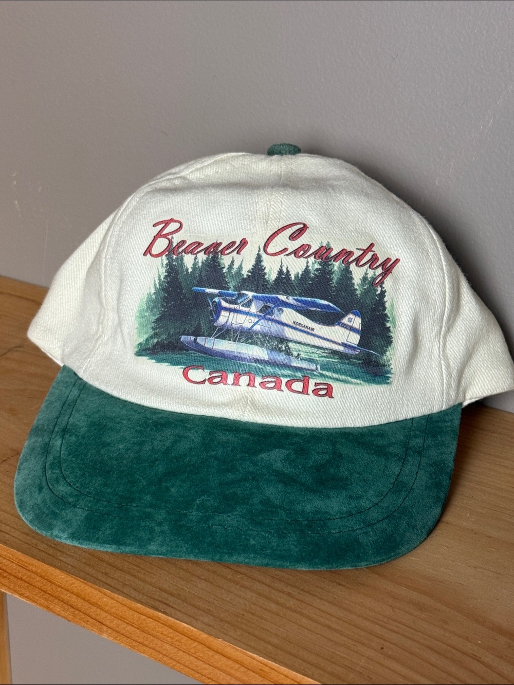 Beaver Country Canada Hat green leather peak